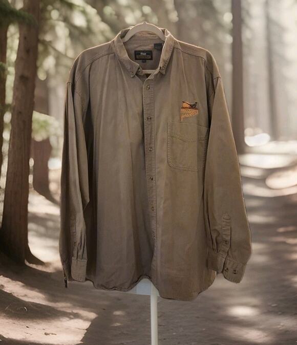 Blue Generation Other - Blue Generation Pheasants Forever XXL Khaki Button Up Long Sleeve Shirt Cotton